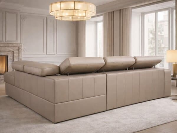 Malibu narożnik skóra naturalna funkcja spania oraz pojemnik