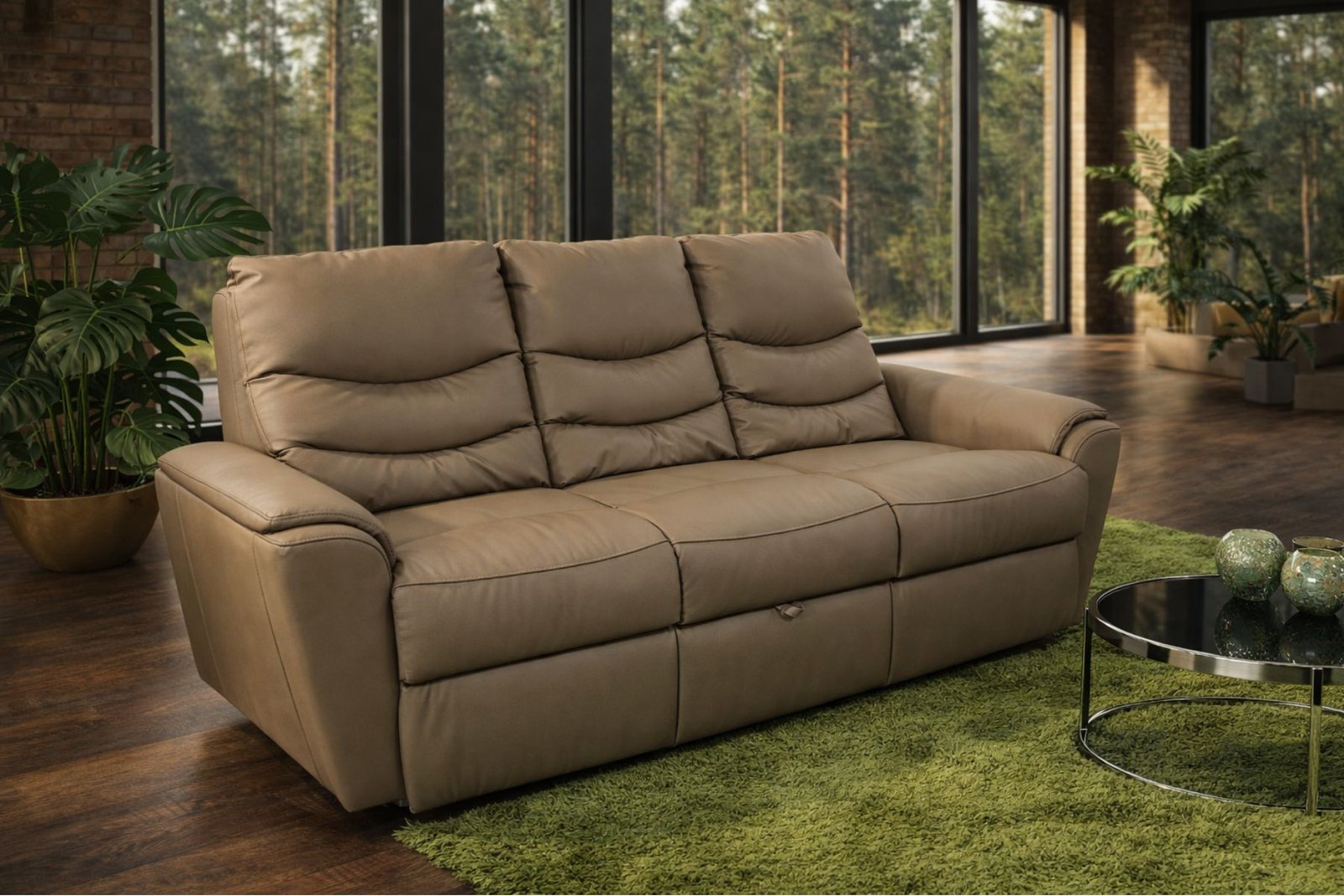 Komplet wypoczynkowy Joy skóra skóra naturalna + eko funkcje relax i spania