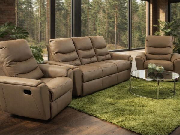 Komplet wypoczynkowy Joy skóra skóra naturalna + eko funkcje relax i spania