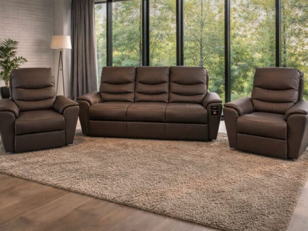 Joy Antracyt Piasek (1) Komplet wypoczynkowy Joy skóra skóra naturalna + eko funkcje relax i spania