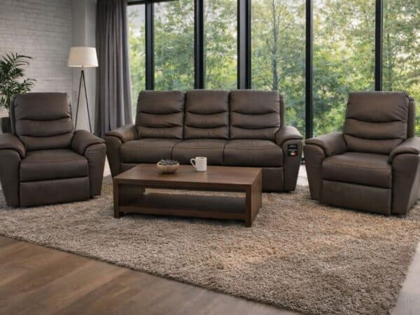 Komplet wypoczynkowy Joy skóra skóra naturalna + eko funkcje relax i spania