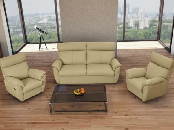 Komplet Capri skóra 100% bądź skóra + eko, kolor do wyboru, funkcja spania lub relax-meble deko