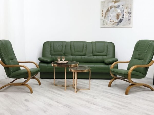 Finka Komplet Finka, wersalka i dwa zgrabne fotele skóra naturalna lub tkanina , meble deko