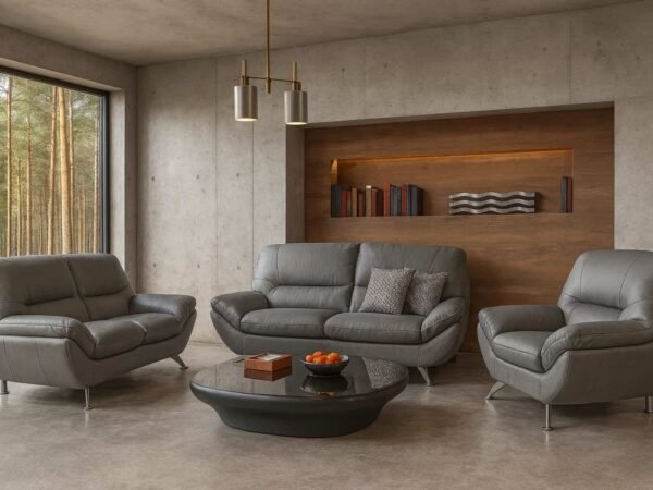 Ibiza Nowoczesny komplet wypoczynkowy ibiza o designerskim kształcie. na chromowanych nóżkach