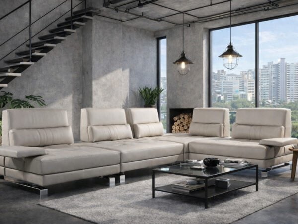 Meble skórzane w tym narożnik skórzany mediolan w designerskim stylu