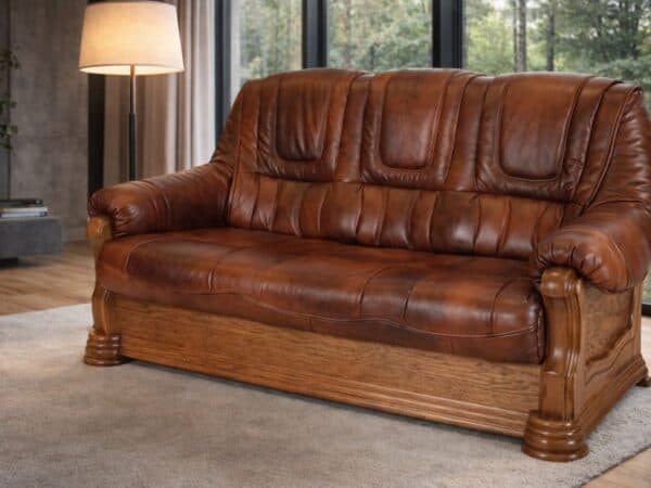 Aneta II model mebla skórzany , stelaż dębowy , kolory do wyboru, meble deko