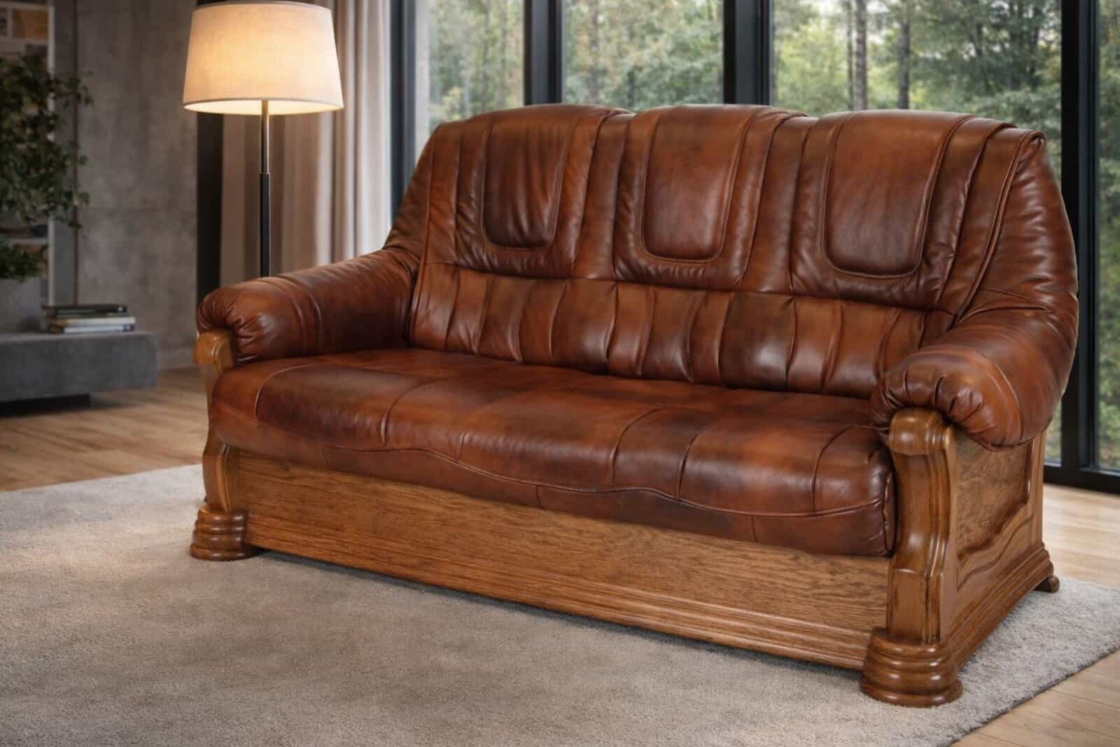 Aneta II model mebla skórzany , stelaż dębowy , kolory do wyboru, meble deko