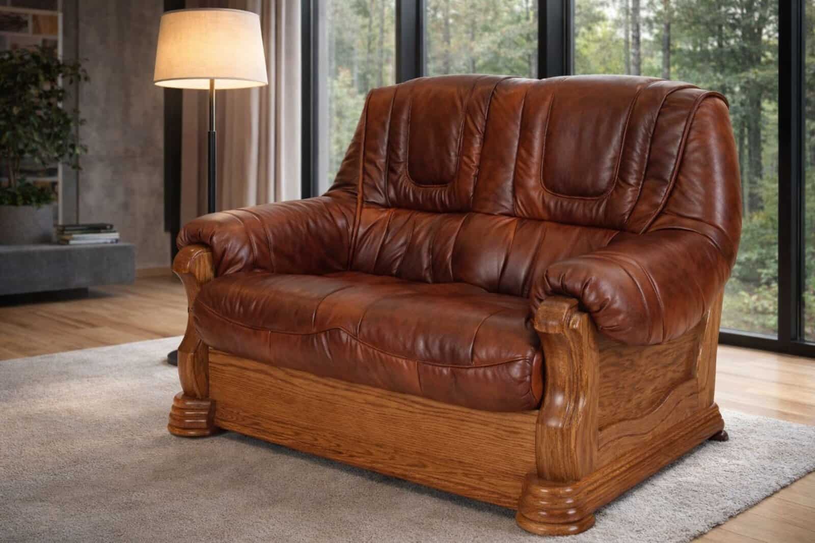 Aneta II model mebla skórzany , stelaż dębowy , kolory do wyboru, meble deko