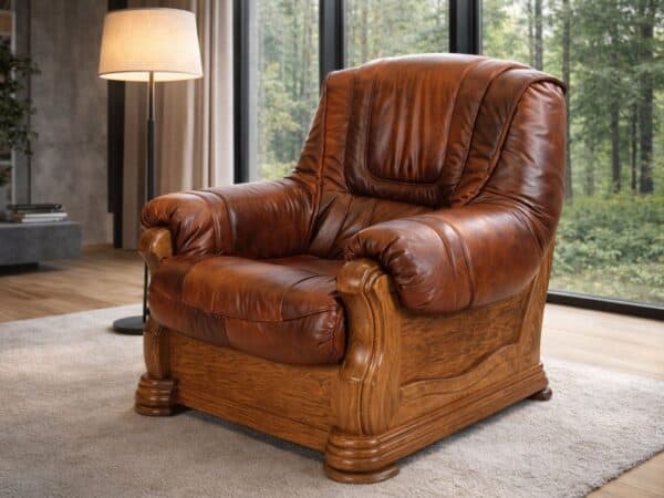 Aneta II model mebla skórzany , stelaż dębowy , kolory do wyboru, meble deko