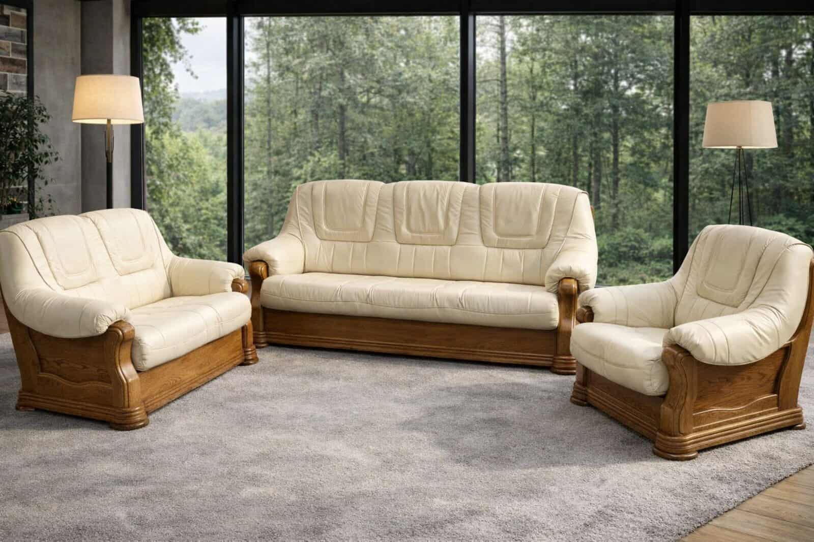 Aneta II model mebla skórzany , stelaż dębowy , kolory do wyboru, meble deko