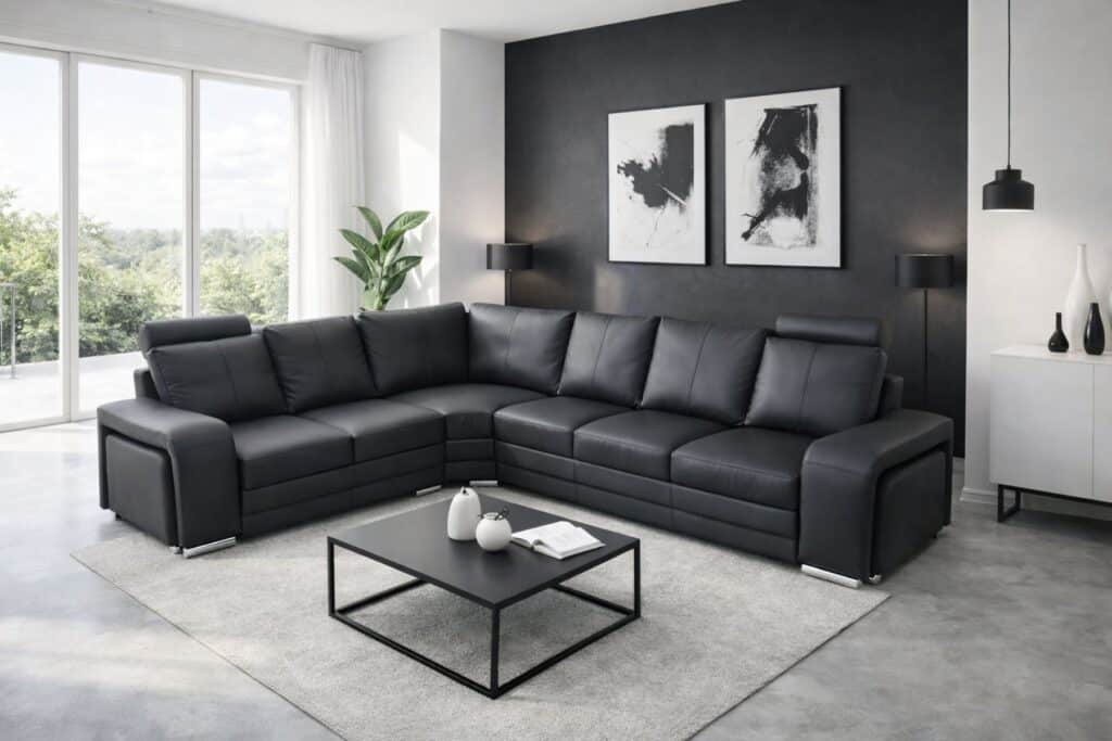 Narożnik Enzo skóra naturalna 100% funkcja spania meble deko