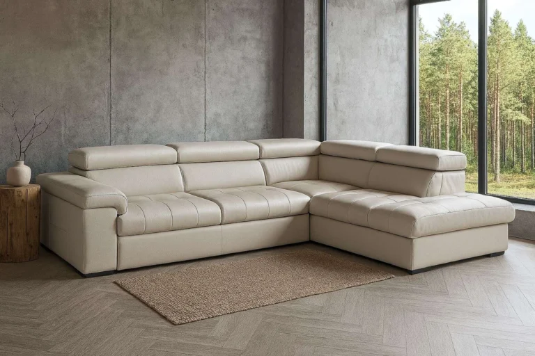 Malibu duży 100% skóra naturalna, regulowane zagłówki, spanie i pojemnik