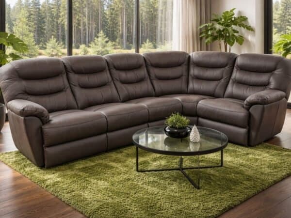 Montana II narożnik w skórze naturalnej +funkcja spania oraz relaksu Meble Deko