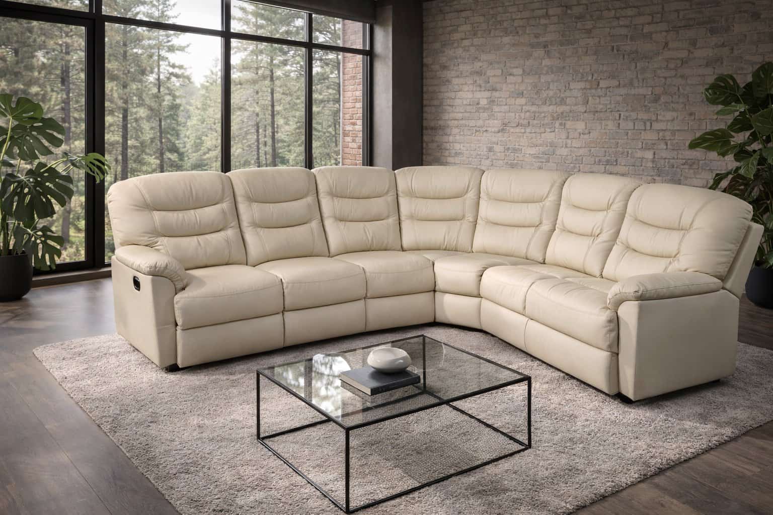 Montana II narożnik w skórze naturalnej +funkcja spania oraz relaksu Meble Deko