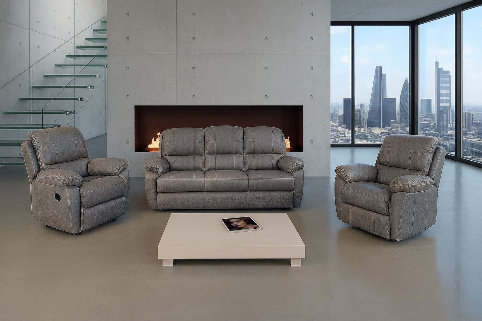 Komplety wypoczynkowe skórzane