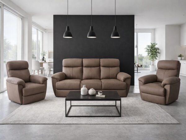 Zestaw Tania III z funkcjami relax orax z funkcją spania ze skóry naturalnej/ DEKO