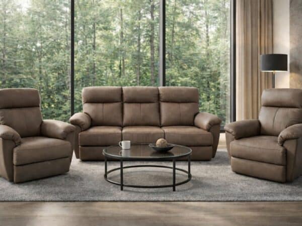 Zestaw Tania III z funkcjami relax orax z funkcją spania ze skóry naturalnej/ DEKO