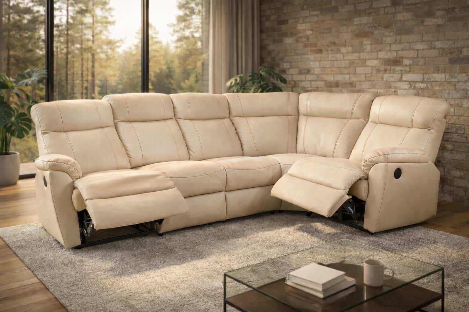 Narożnik Montana III skóra+eko, dwie funkcje relax