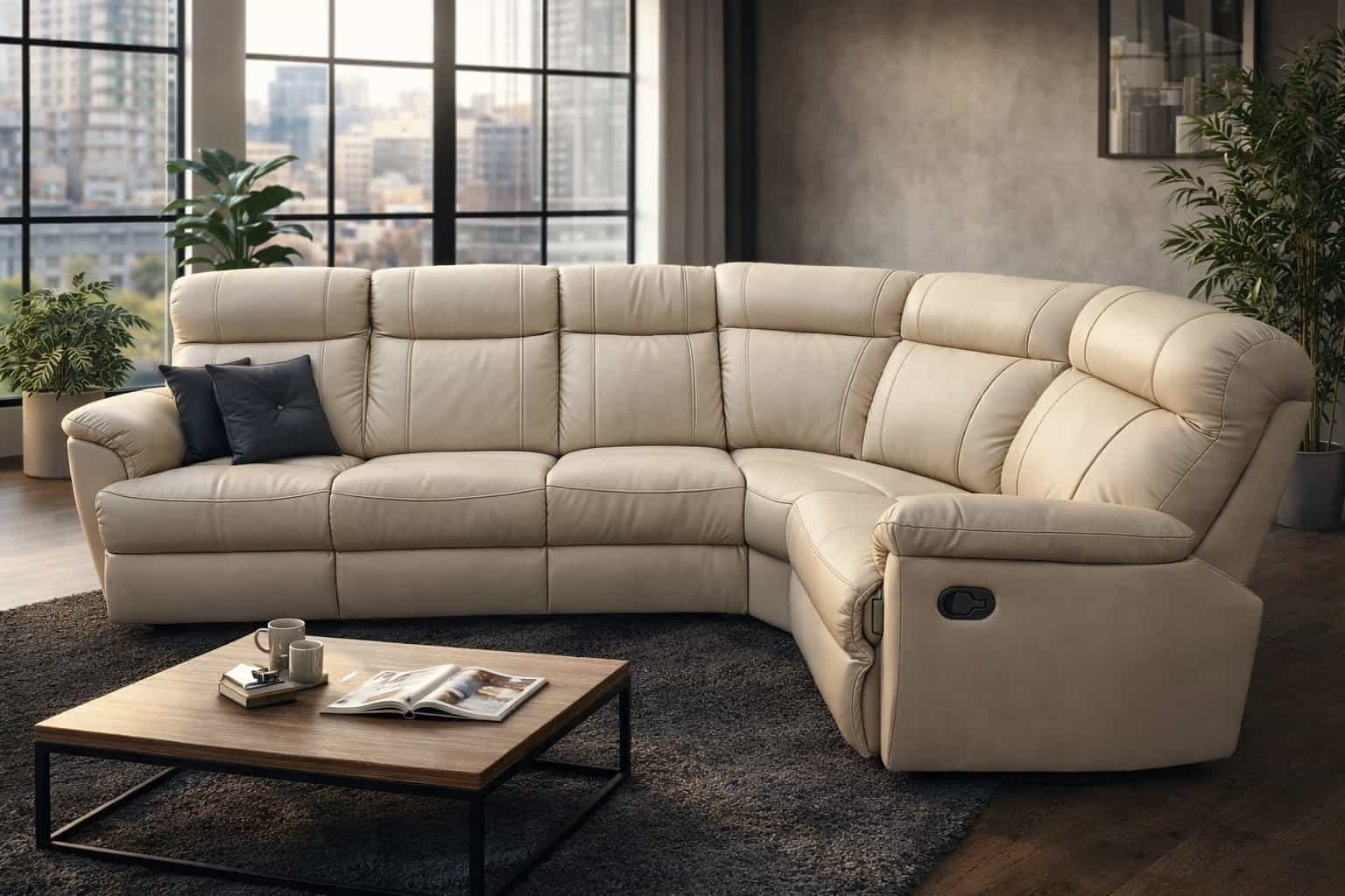 Narożnik Montana III skóra+eko, dwie funkcje relax