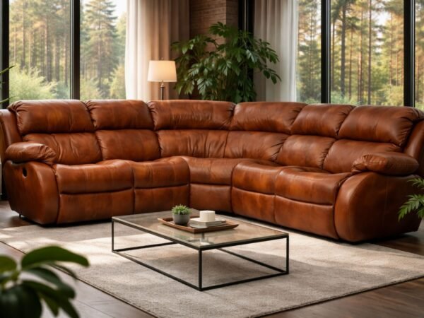 Narożnik reglainer ze skóry meble deko