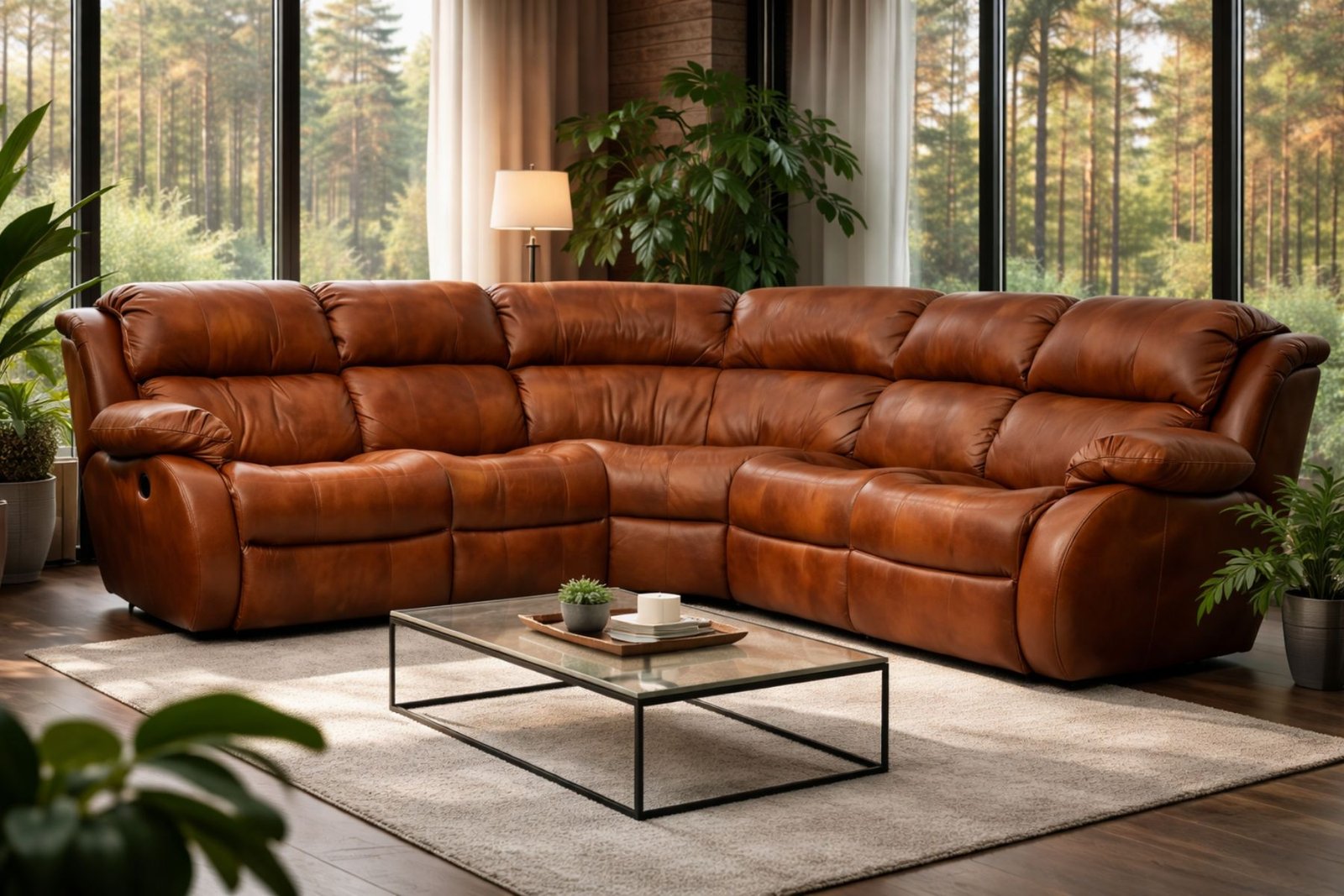 Narożnik reglainer ze skóry meble deko