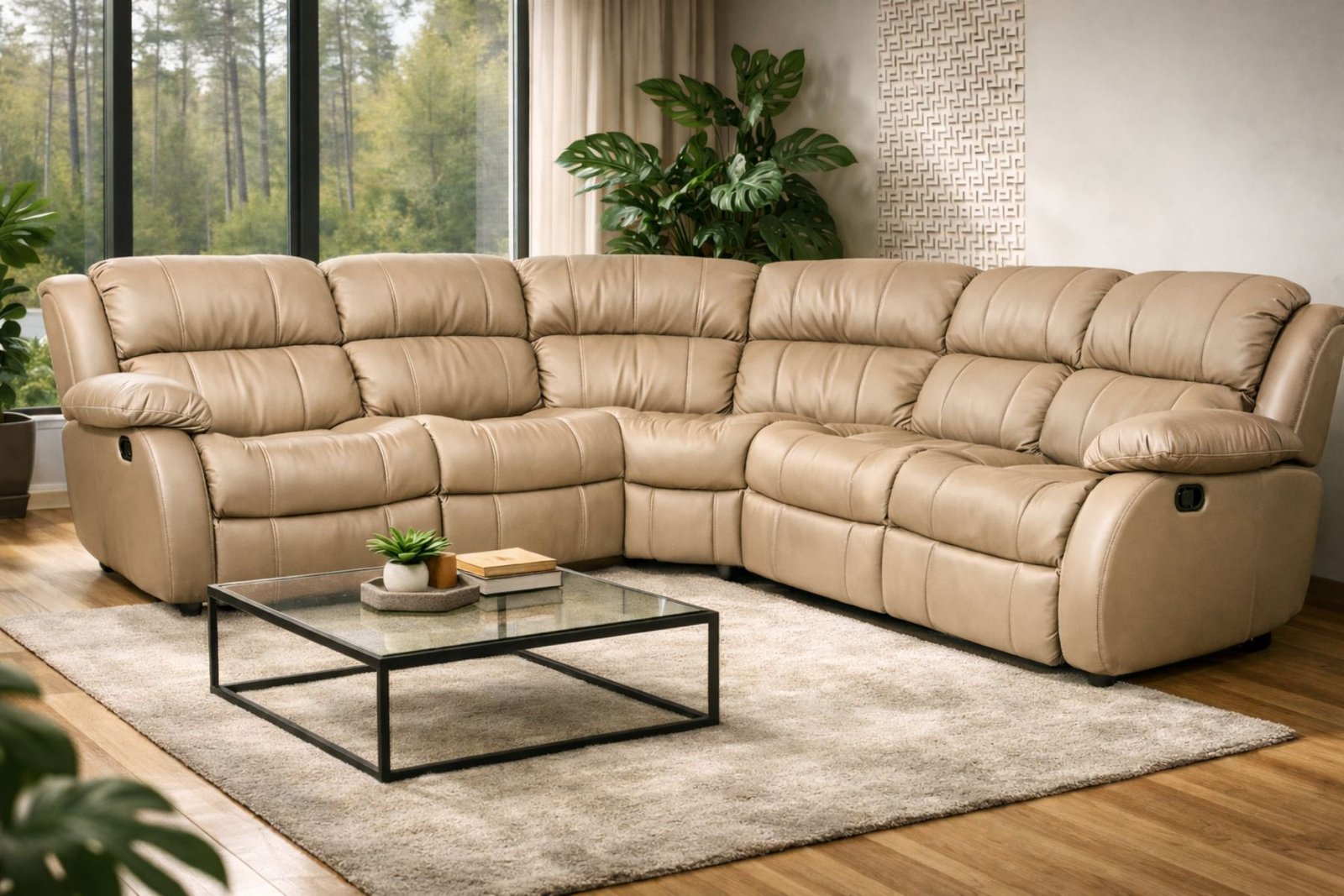 Narożnik reglainer ze skóry MEBLE DEKO