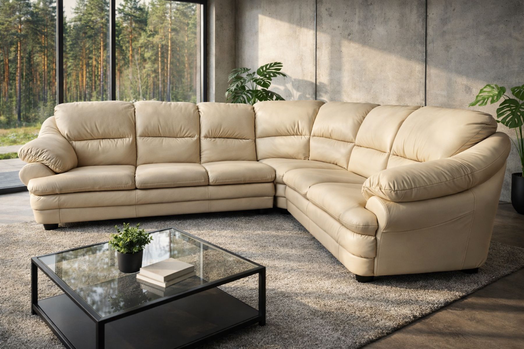 Narożnik Puchacz skóra 100% naturalna włoska bydlęca