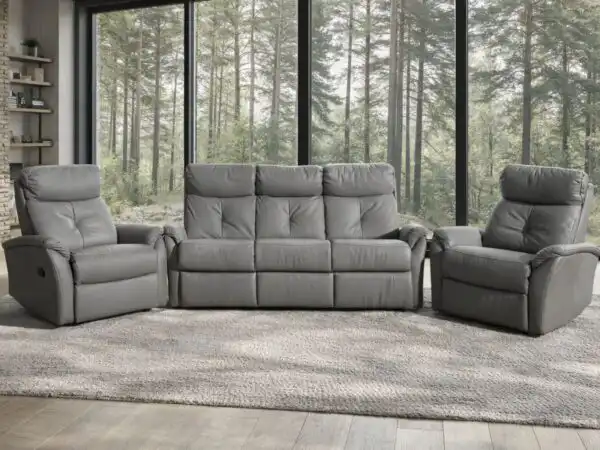 Komplet Lima, fotele z funkcją relax oraz sofa z funkcją spania