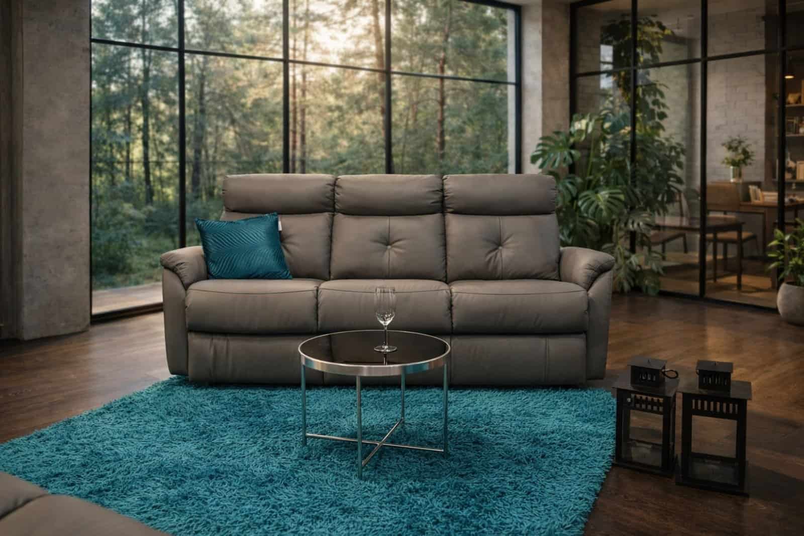 Komplet wypoczynkowy LIMA skóra naturalna + eko funkcje relax i spania