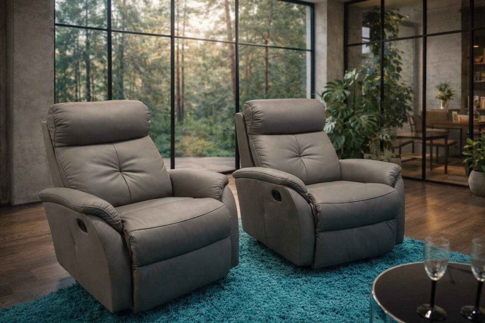 Komplet wypoczynkowy LIMA skóra skóra naturalna + eko funkcje relax i spania