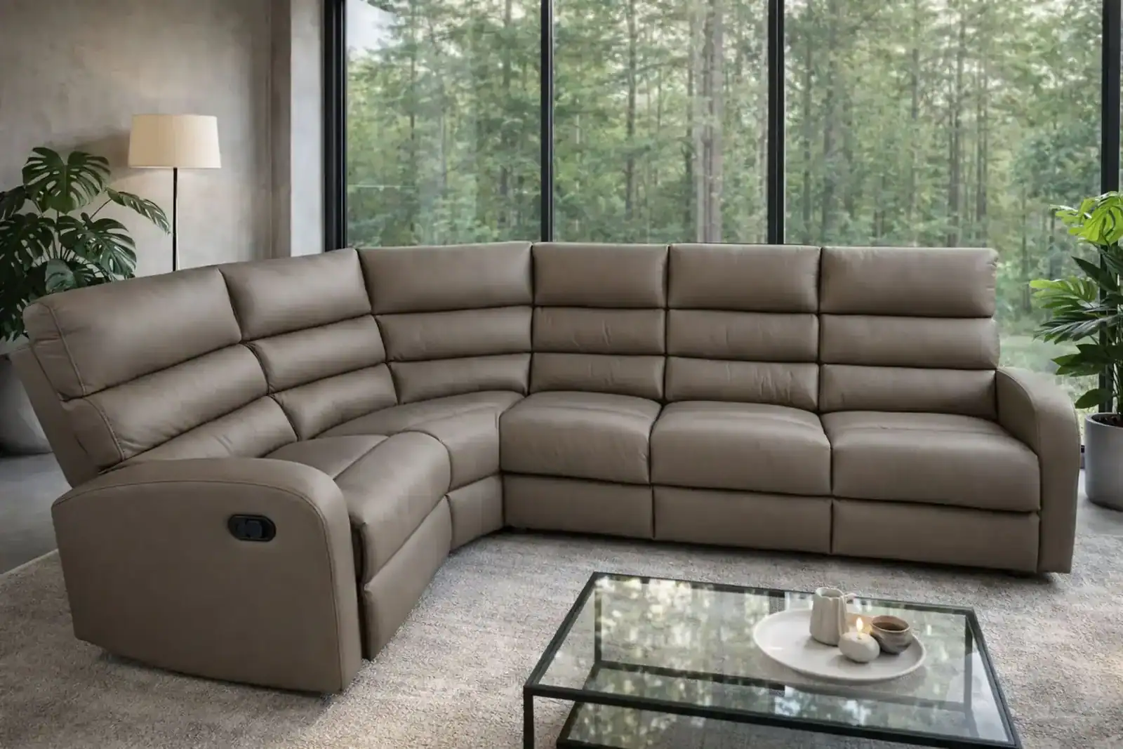 Narożnik Otto, skóra +eko, funkcja spania oraz funkcja relax manualna