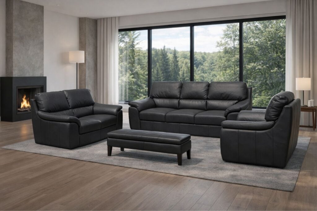 Model Malezja komplet wypoczynkowy skóra naturalna meble deko