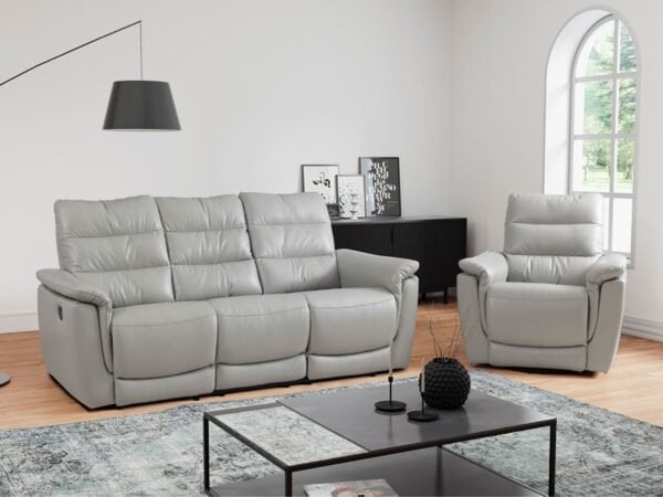 Alex Komplet Alex z funkcją relax, skóra naturalna bydlęca- meble deko