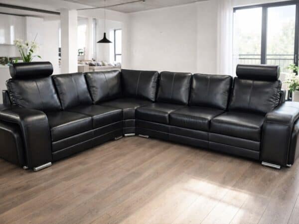 narożnik Enzo reda czarny połysk elegancki bez funkcji