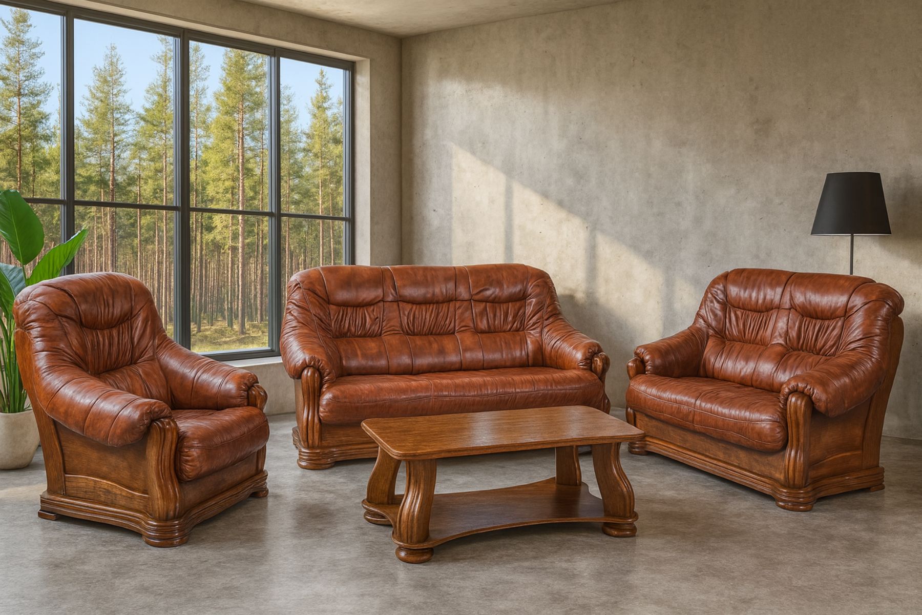 Julia komplet wypoczynkowy ze skóry meble deko