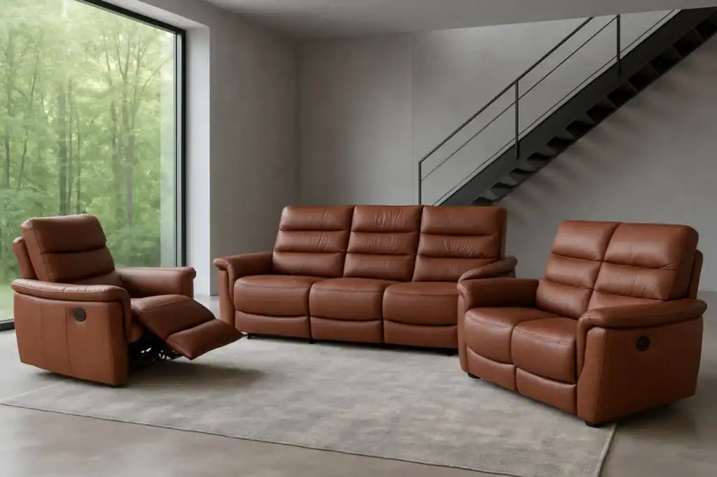 Komplet wypoczynkowy alex z funkcjami relax oraz w rożnych kolorach skór