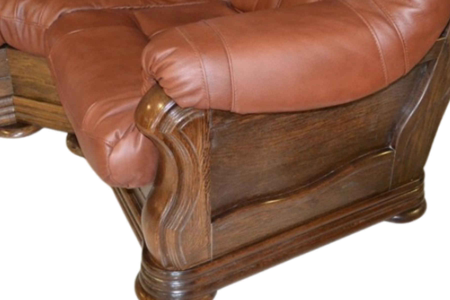 narożnik Aneta II skóra naturalna oraz stelaż dębowy styl ponadczasowy