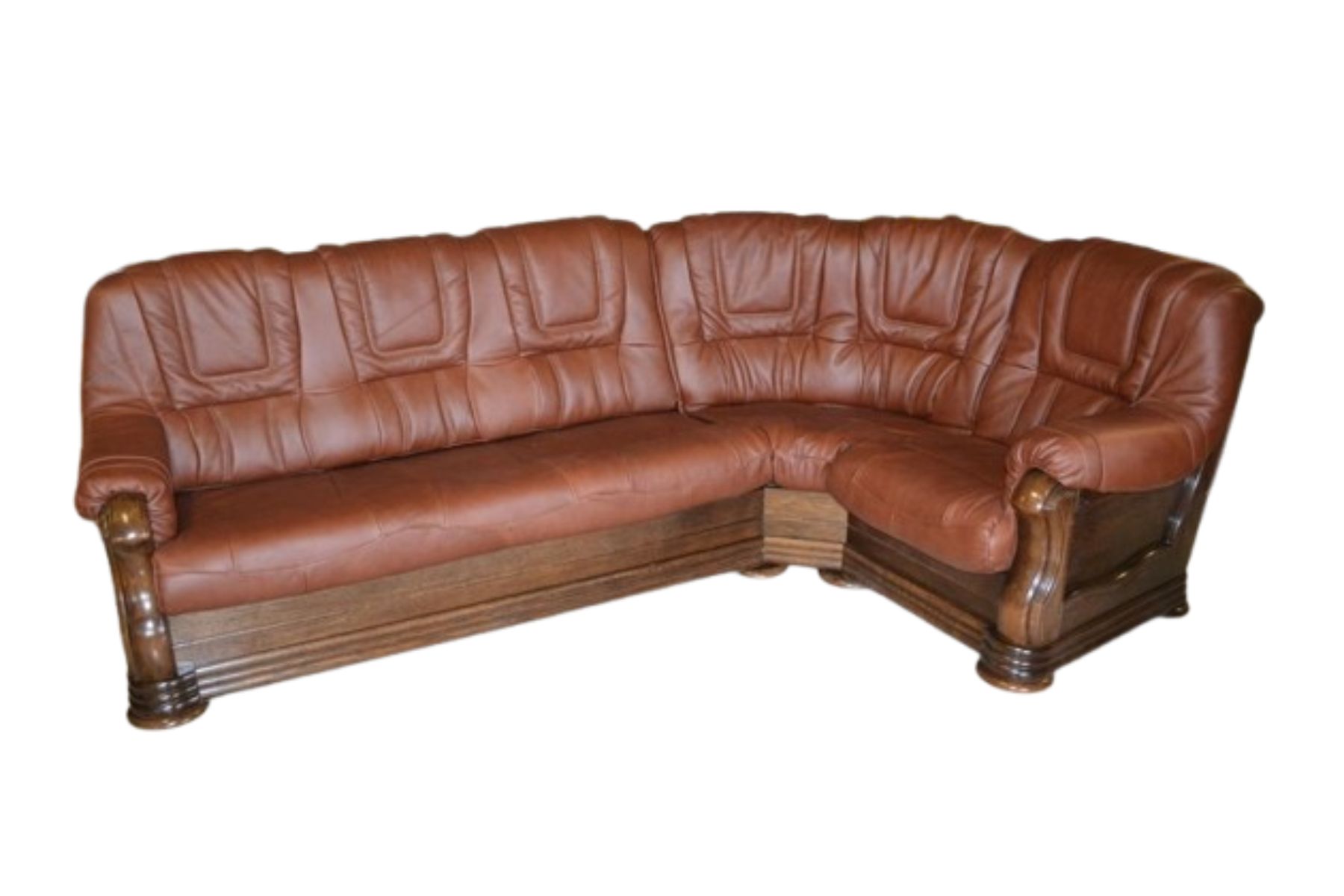 narożnik Aneta II skóra naturalna oraz stelaż dębowy styl ponadczasowy