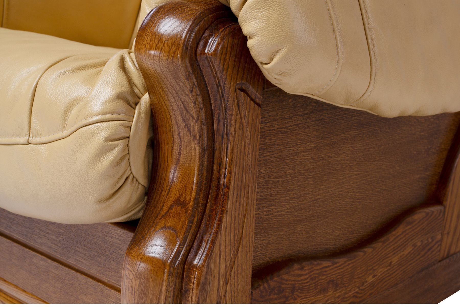 narożnik Aneta II skóra naturalna oraz stelaż dębowy styl ponadczasowy