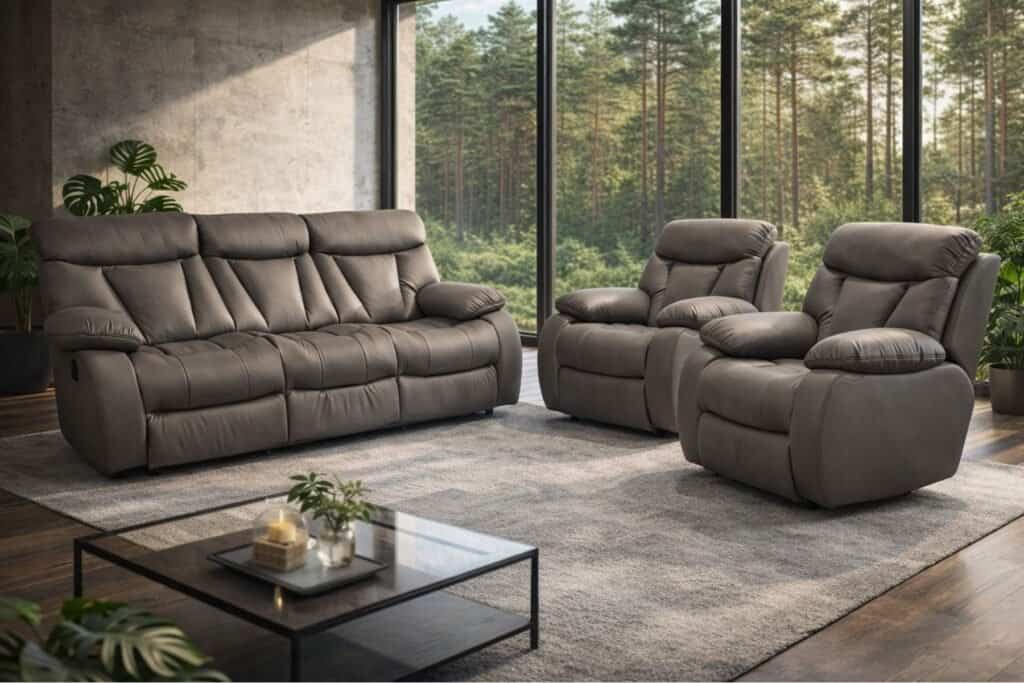 Komplet wypoczynkowy Granada skóra naturalna funkcje relax