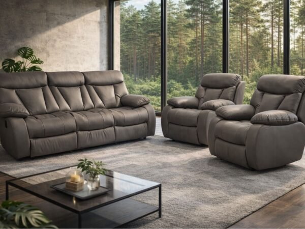 Komplet wypoczynkowy Granada skóra naturalna funkcje relax