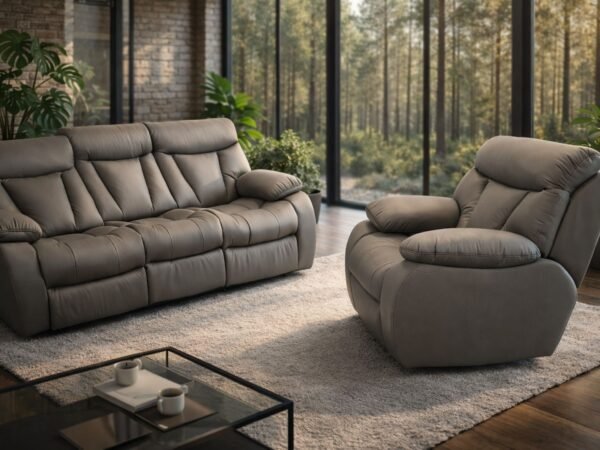 GRANADA Komplet wypoczynkowy Granada skóra naturalna funkcje relax