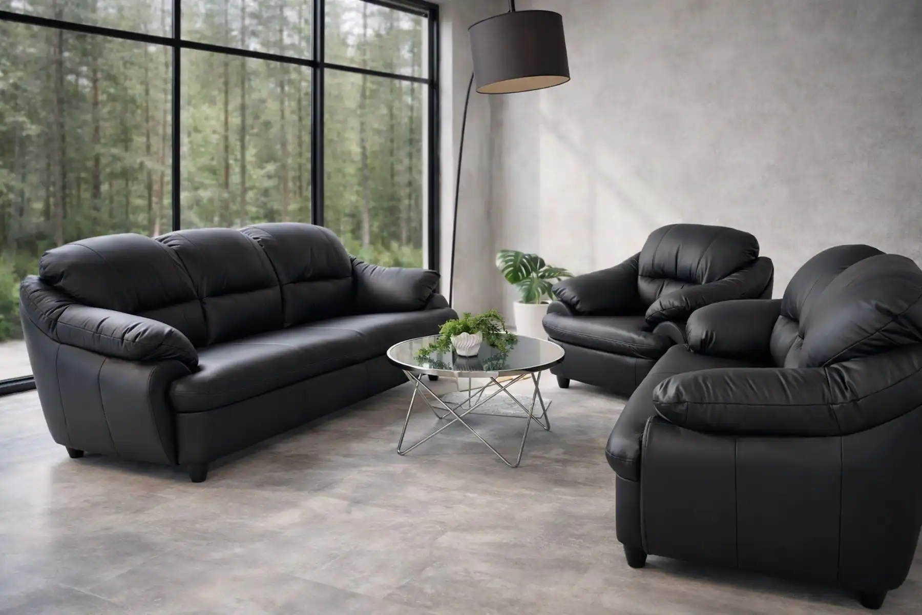 Komplet Tajfun skóra naturalna bydlęca włoska kolor czarny