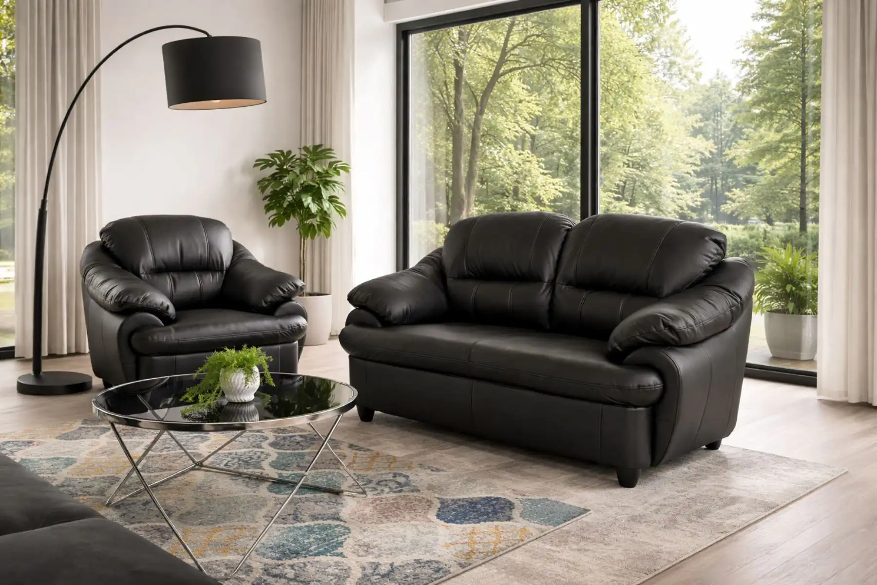 Komplet Tajfun skóra naturalna bydlęca włoska kolor czarny