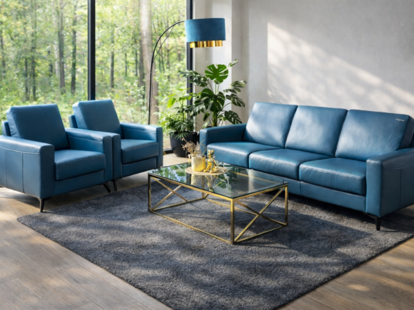 Komplet Vegas na wysokich nóżkach- wersalka i dwa fotele