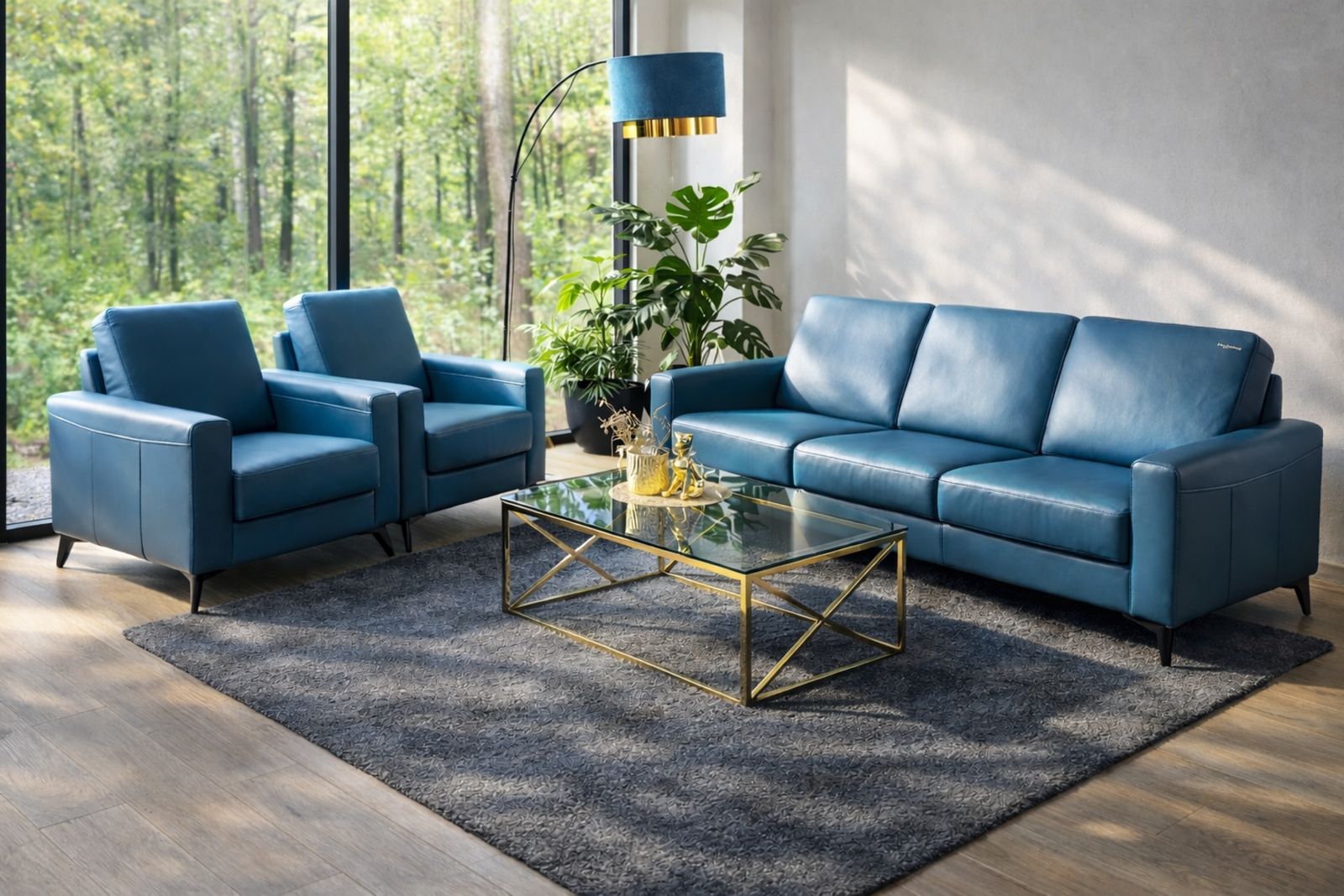 Komplet Vegas na wysokich nóżkach- wersalka i dwa fotele