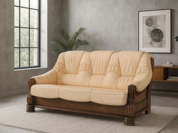 Adam Sofa 3os. Adam sofa 3 osobowa ze skóry naturalnej, funkcja spania, meble deko