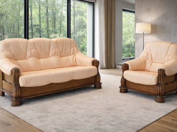 Komplet wypoczynkowy Adam ze skóry meble deko