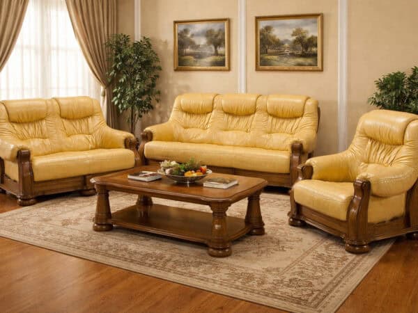 cezar I (1) model cezar I skóra naturalna duży mebel wygodny model deko meble , drewno dębowe