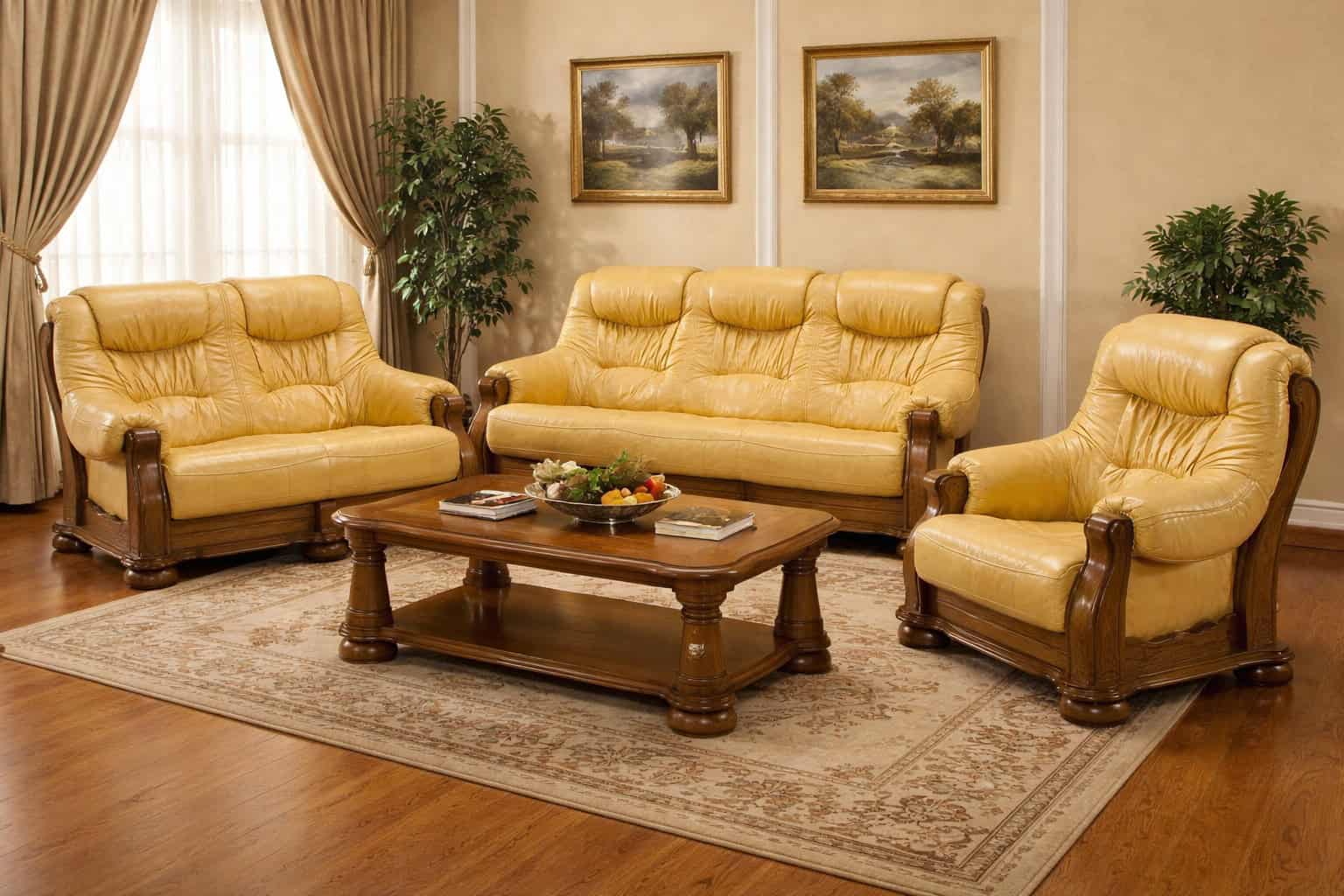 model cezar I skóra naturalna duży mebel wygodny model deko meble , drewno dębowe